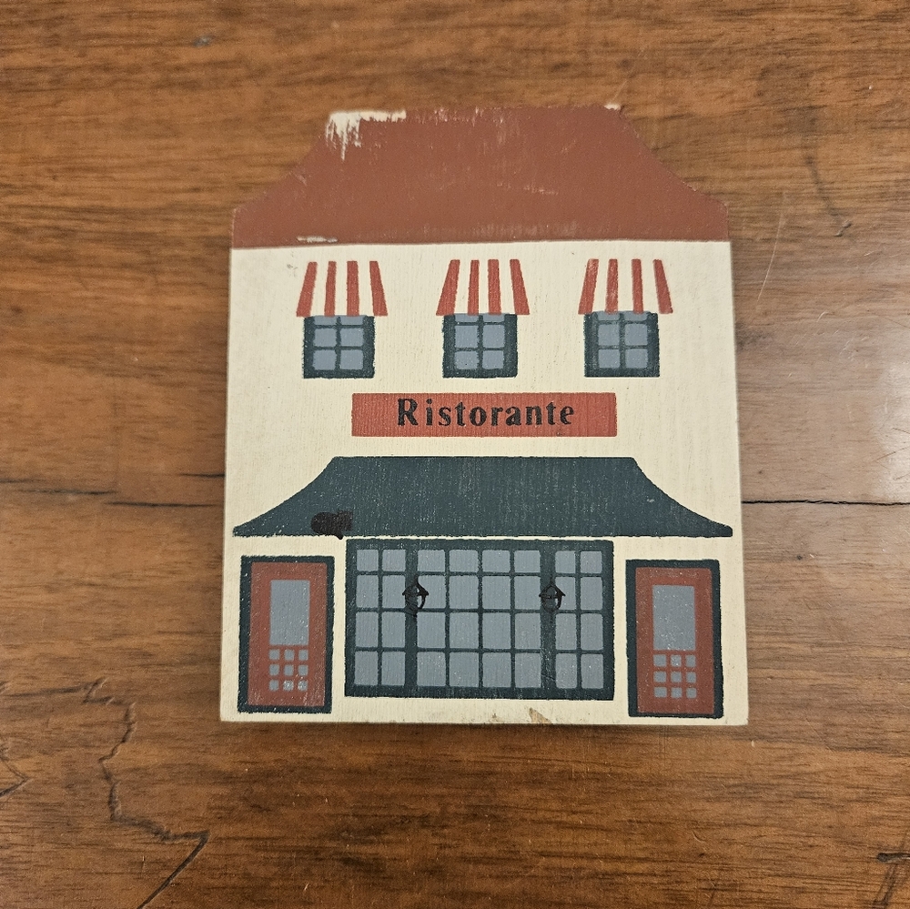 Vintage 1985 The Cat's Meow Village Ristorante Building Shelf Sitter Collectible